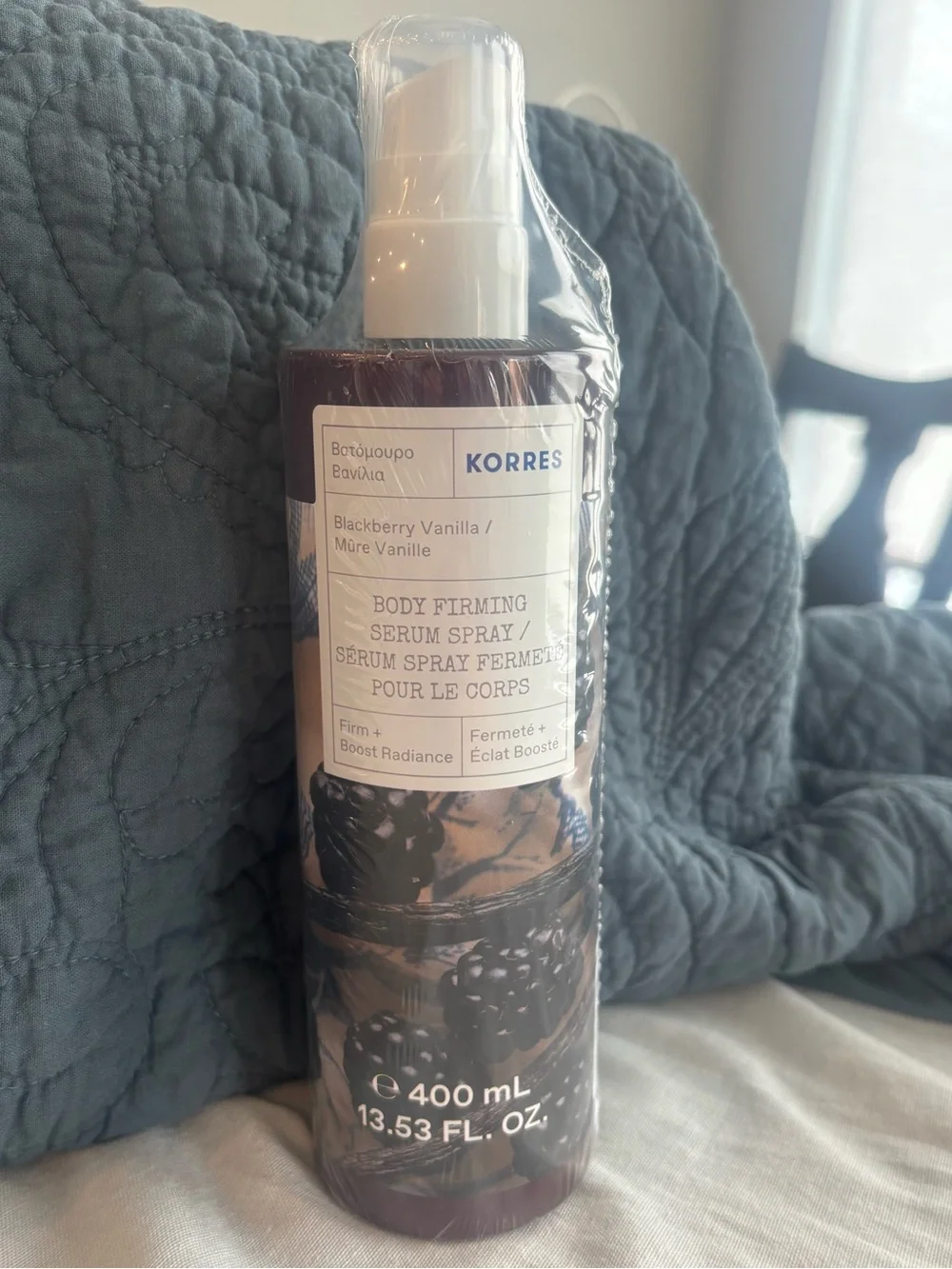Korres Blackberry Vanilla Body Firming Serum Spray 13.53 oz New Sealed